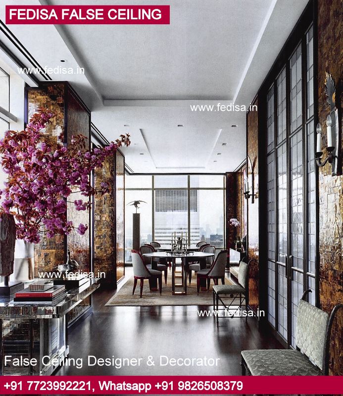 Modern High Ceiling Living Room Dining Hall Pop Design False Ceiling Pop