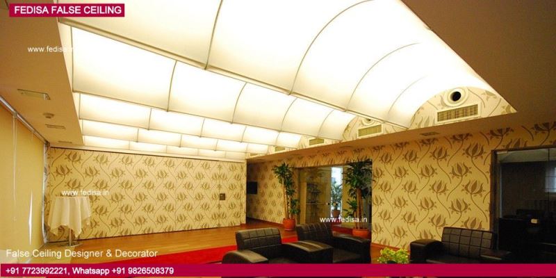 Simple False Ceiling Design For Hall With Two Fans Round Ceiling Design