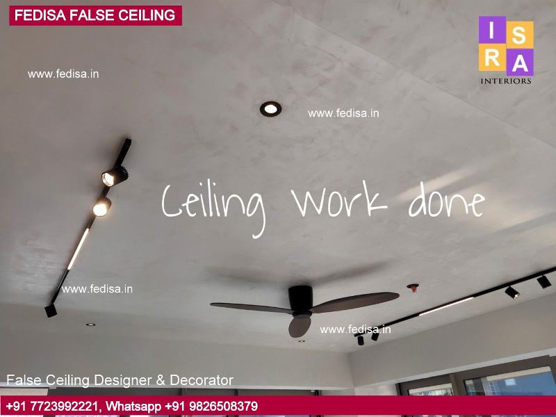 423 Unique Ceiling Design Ideas, Double Fan Pop Design Plus Minus Design For Pop On Roof