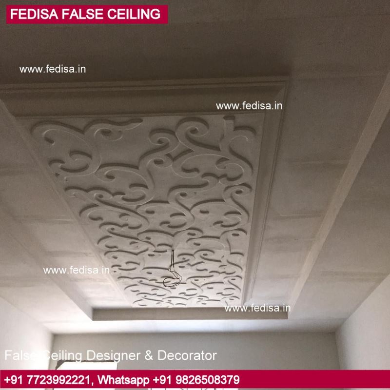 579 Unique Ceiling Design Ideas, False Ceiling For Hall With 2 Fans False Ceiling Design Room